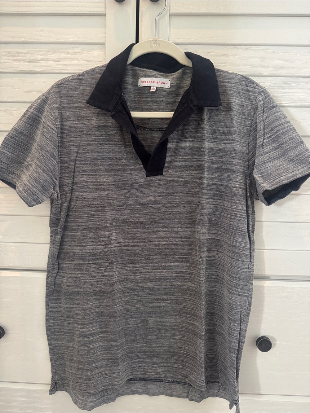 Orlebar Brown - Gray Polo with Black Collar